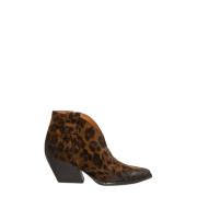 Elena Iachi Leopardmönstrade Mocka Ankelboots Multicolor, Dam