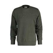 Gant Rund Hals Präglad Sweatshirt Green, Herr