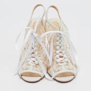 Christian Louboutin Pre-owned Pre-owned Spets sandaler White, Dam