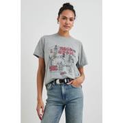 Rails London Boyfriend T-shirt, Svart Bomull Jersey Gray, Dam