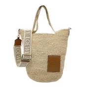 Loewe Pre-owned Pre-owned Raffia handvskor Beige, Dam