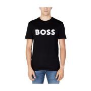 Hugo Boss Svart Bomull Herr T-shirt Black, Herr