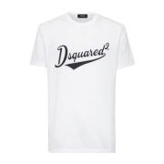 Dsquared2 Vit Bomull Logo Print T-shirt White, Herr