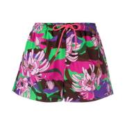 Moncler Blommig Dragsko Shorts Multicolor, Dam