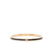 Tory Burch Cirkulärt Logoslut Armband Svart/Guld Black, Dam