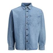 Jack & Jones Herr Höst/Vinter Bomull Skjort Kollektion Blue, Herr