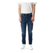 Diesel Slim Fit Midwaist Tapered Jeans Blue, Herr