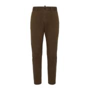 Dsquared2 Brun Bomull Tapered Leg Byxor Brown, Herr