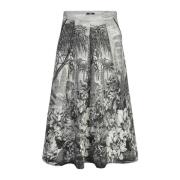 Riani Elegant A-Line Midi Skirt Gray, Dam