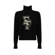 Elisabetta Franchi Stilren Stickad Topp Black, Dam