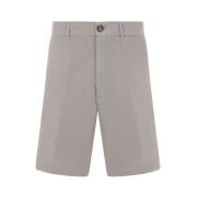 Brunello Cucinelli Grå Bomullsgabardine Shorts Beige, Herr