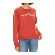 Tommy Hilfiger Modern Script Sweatshirt för Kvinnor Red, Dam