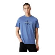 Calvin Klein Blått Logotyp Bomull T-shirt Blue, Herr