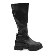 Buffalo Svart Grunge Eco-Läder Chunky Sole Skor Black, Dam