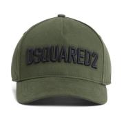 Dsquared2 Broderad Logotyp Gröna Hattar Spänne Stängning Green, Herr