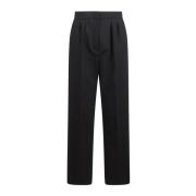 Max Mara Hög Midja Slim Ullbyxor Black, Dam