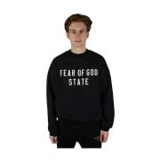 Fear Of God Svart Heavy Fleece Crewneck Black, Herr