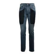 Jeckerson Slim Fit Bomulls Jeans med Alcantara Patch Blue, Herr