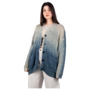 Roberto Collina Denim Effekt Kofta Blue, Dam