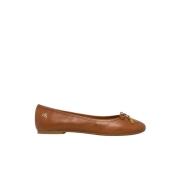 Ralph Lauren Beige ballerina platta skor med logotyp Beige, Dam