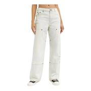 One Teaspoon Vintage Blå Straight Leg Jeans Blue, Dam