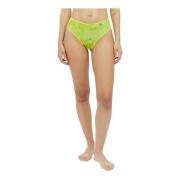 Diesel Flocked Mesh High Waist Briefs Green, Dam