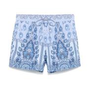 Etro Ljusblå Mesh Badshorts Blue, Herr