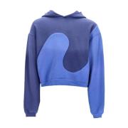 ERL Blå Bomull Swirl Hoodie med Insatser Blue, Herr