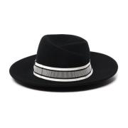 Borsalino Elegant Svart Filt Hatt Italien Tillverkad Black, Dam