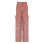 Essentiel Antwerp Rosa Cargo Byxor Corduroy Vintage Stil Pink, Dam