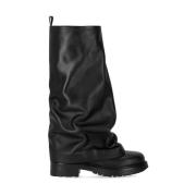 Strategia Svart Läder Gaiter Boot Black, Dam