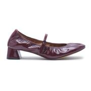 Lanvin Bordeaux Ballerina Kilklack Skor Red, Dam