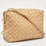 Bottega Veneta Vintage Pre-owned Laeder axelremsvskor Beige, Dam