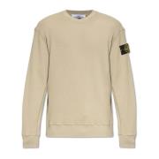 Stone Island Sweatshirt med logotyp Beige, Herr