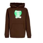 Obey Brun Basic Huva Fleece Damhoodie Brown, Herr