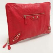 Balenciaga Vintage Pre-owned Laeder kuvertvskor Red, Dam