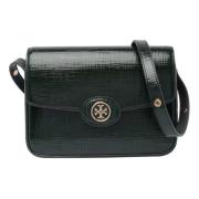 Tory Burch Konvertibel Crosshatched Axelväska Green, Dam