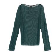 Pinko Stiliga Sweaters Kollektion Green, Dam