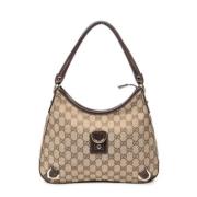 Gucci Vintage Pre-owned Canvas gucci-vskor Beige, Dam