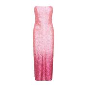 Loveshackfancy Paljetter Ombre Midi Festklänning Pink, Dam