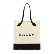 Bally Stilig Ivory Canvas Shoppingväska Beige, Dam