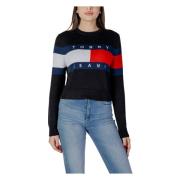 Tommy Jeans Vår/Sommar Dam Sweatshirt 100% Regenererad Bomull Black, D...