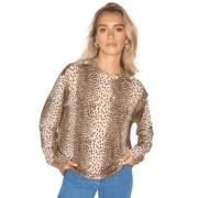 Refined Department Leopardmönstrad Oversized Långärmad T-shirt Brown, ...