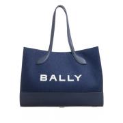 Bally Blå textil och läder axelväska med guld detaljer Blue, Dam