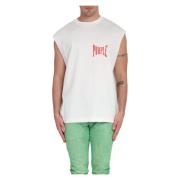 Purple Brand Vit Logo Cut Off Tee White, Herr