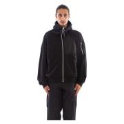 Krakatau Oversize Zip Hoodie i Svart Black, Herr