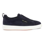 Santoni Herr mocka sneaker Blue, Herr