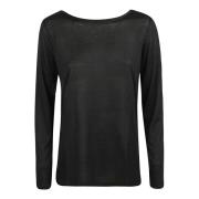 Majestic Filatures Silke Bomull Svart T-shirts och Polos Black, Dam