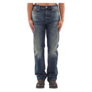 Haikure Vintage Wash Straight Jeans Blue, Herr