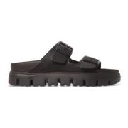 Birkenstock Chunky Svarta Lädersandaler Black, Dam